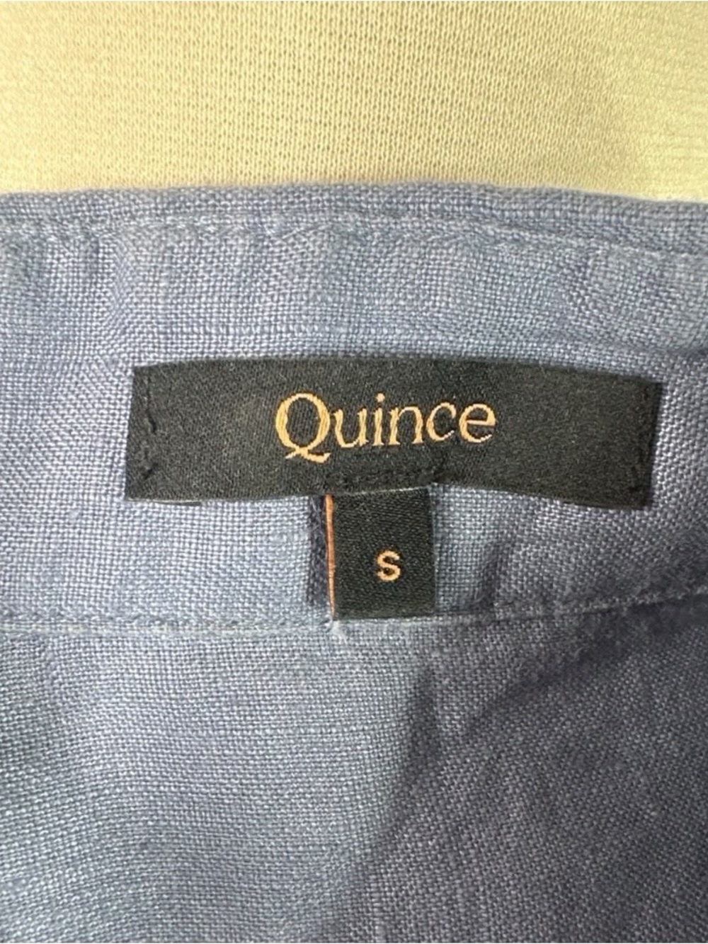 Quince Denim Collared Short Sleeve Button Down Shirt Top - Picture 6 of 10